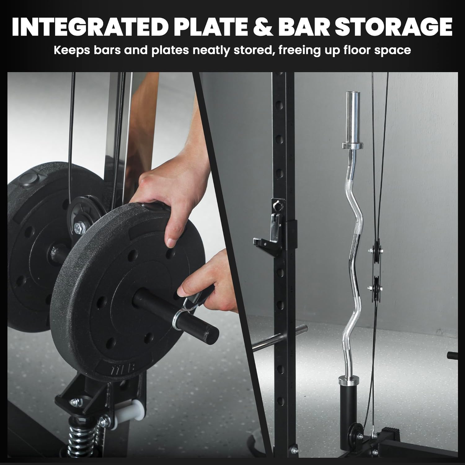 Cable Crossover Machine Power Cage Squat Rack Home Gym System