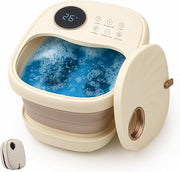 Foldable Foot Spa Bath Heat Shiatsu Bubble Massage LED Remote