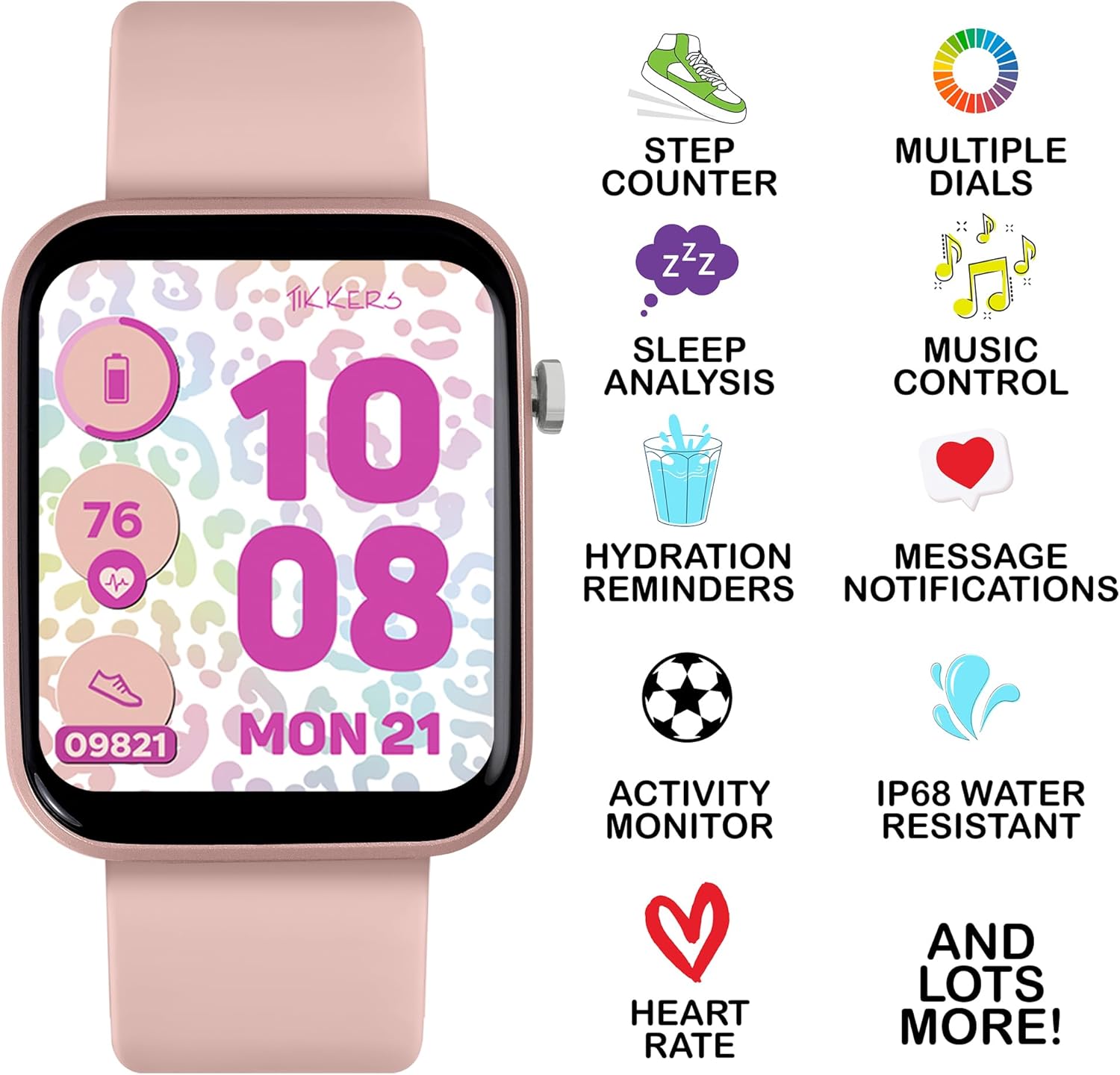 Kids Smart Watch and Earbuds Set Pink Strap