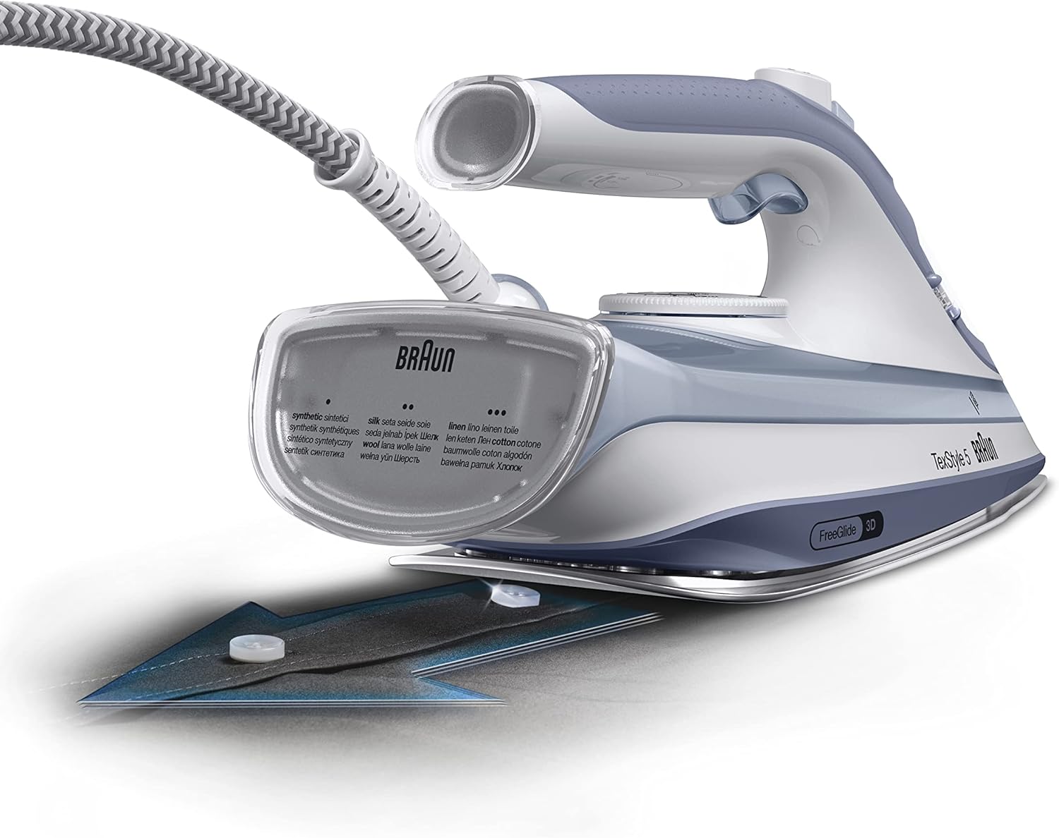 Steam Iron Powerful Ceramic Soleplate Fast Heat Anti Drip