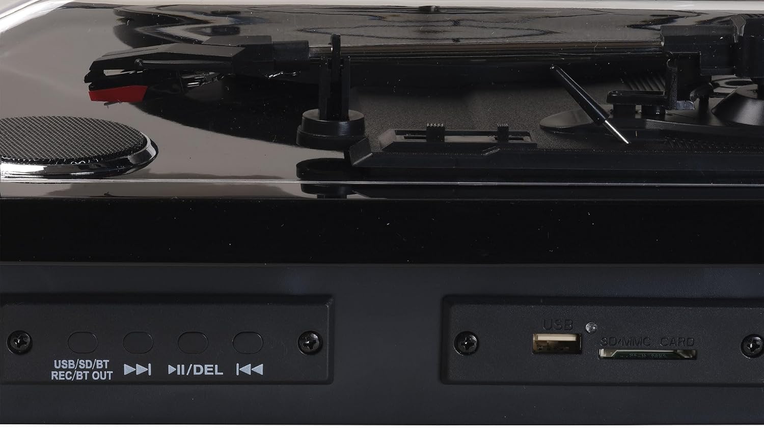Black Bluetooth Record Player USB SD Recording 3 Speed