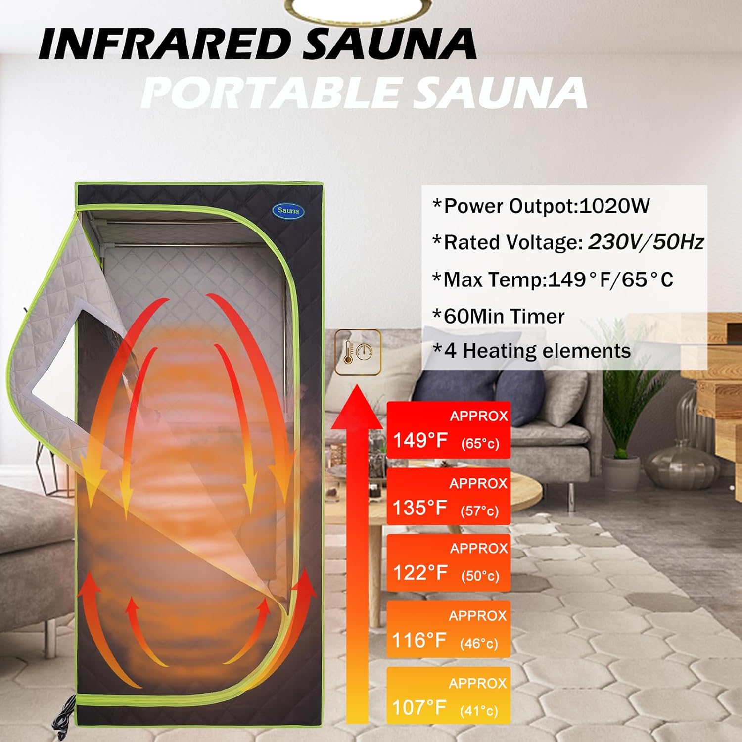 Portable Infrared Sauna Tent Home Spa Chair Heat Therapy