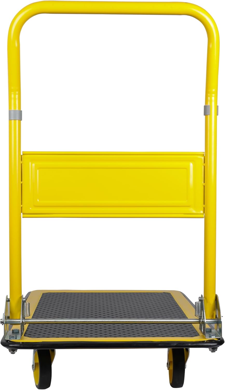 Heavy Duty Platform Truck 150KG Non Slip Trolley Yellow