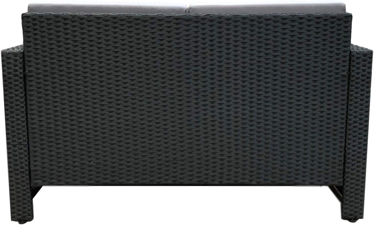 Rattan Love Bed 2 Seater Garden Lounge Sofa Black