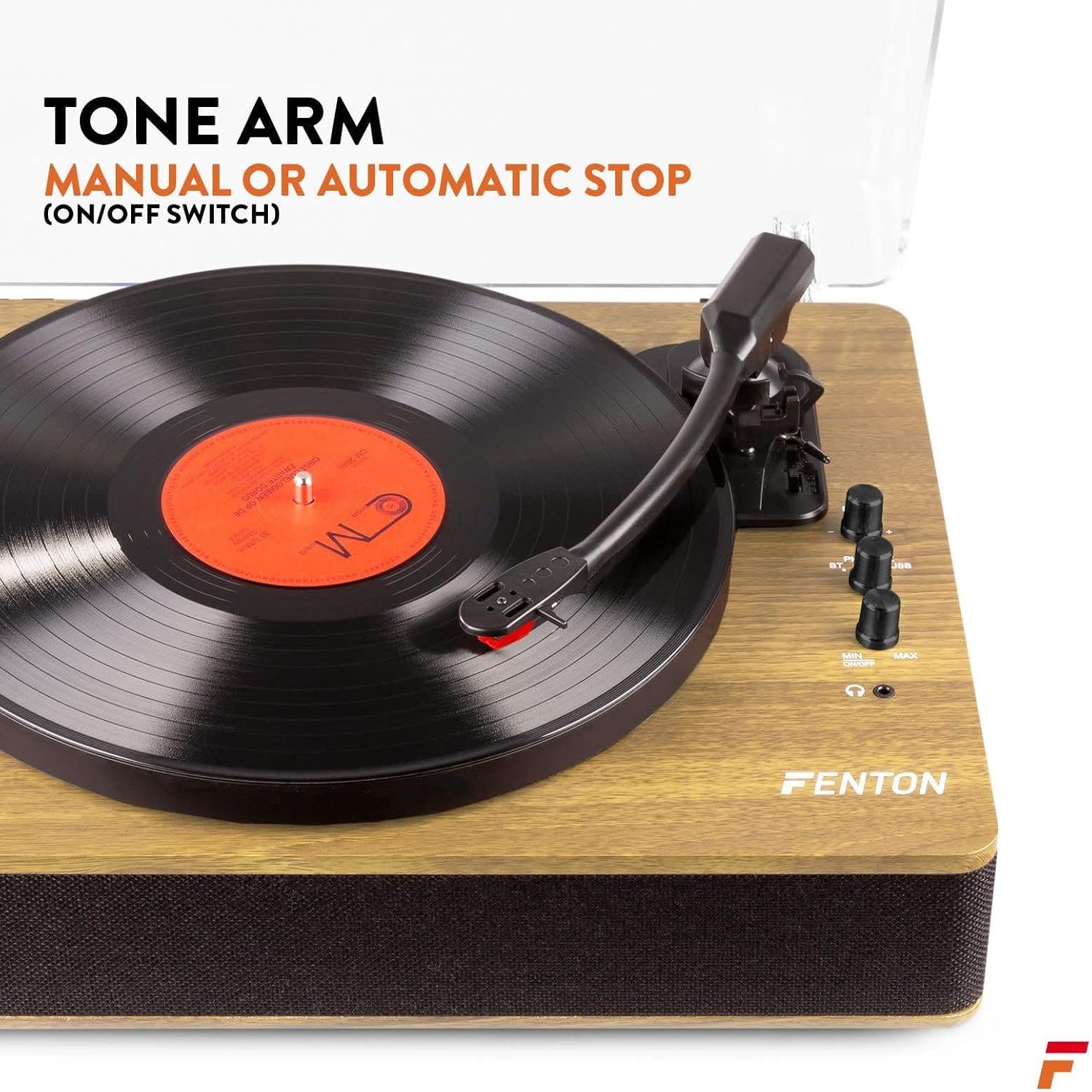 Portable Bluetooth Suitcase Record Player Light Wood