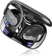 Wireless Sports Earbuds Bluetooth 5.4 70Hr Battery ENC Waterproof Black