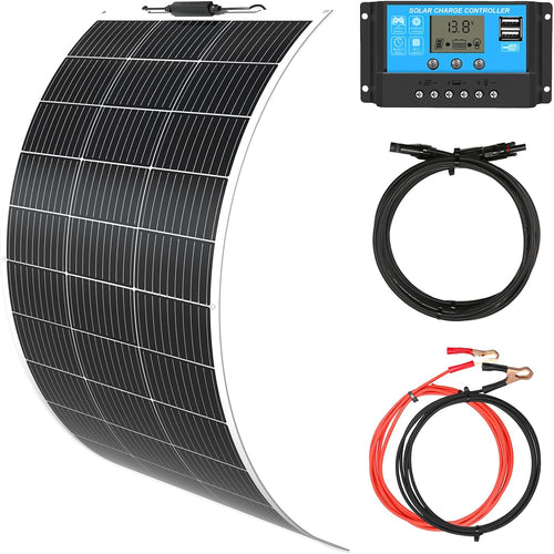 100W Flexible Solar Panel Kit 12V with Controller RV Boat Roof