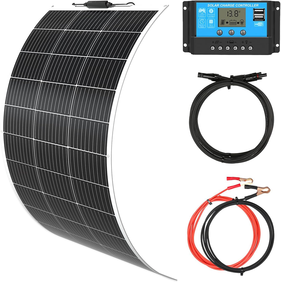 100W Flexible Solar Panel Kit 12V with Controller RV Boat Roof