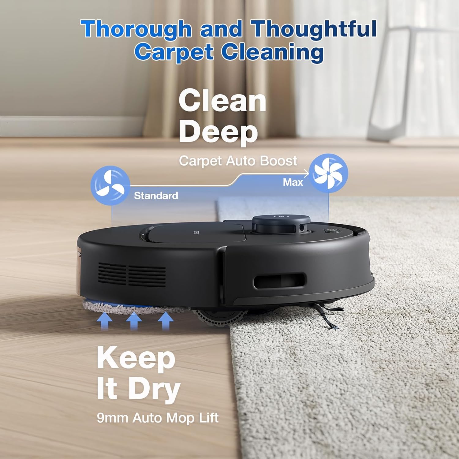Robot Vacuum Mop 10000Pa Self Cleaning Station Hot Wash Dry