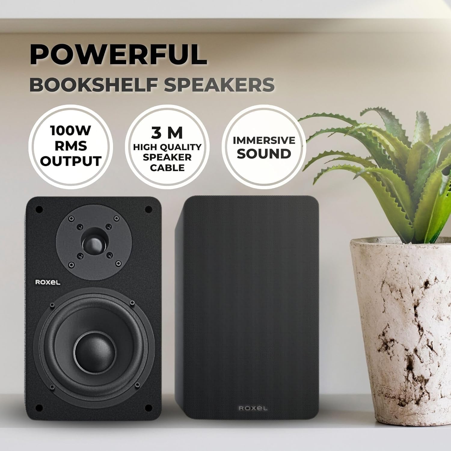 Bookshelf Speakers 100W RMS Bluetooth HDMI ARC 5.25 Bass