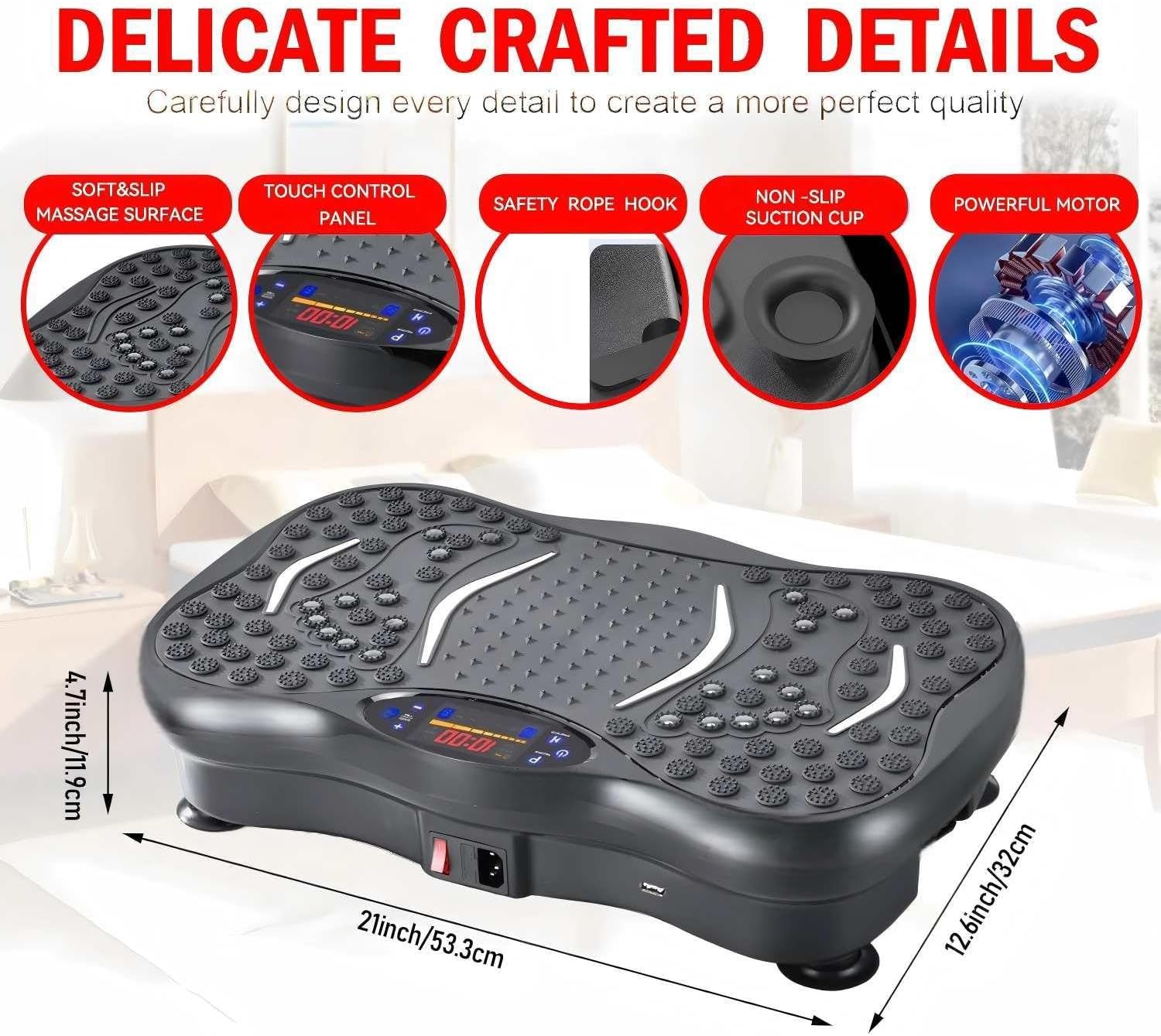 Vibration Plate Exercise Machine 120 Speed Whole Body Fitness Platform