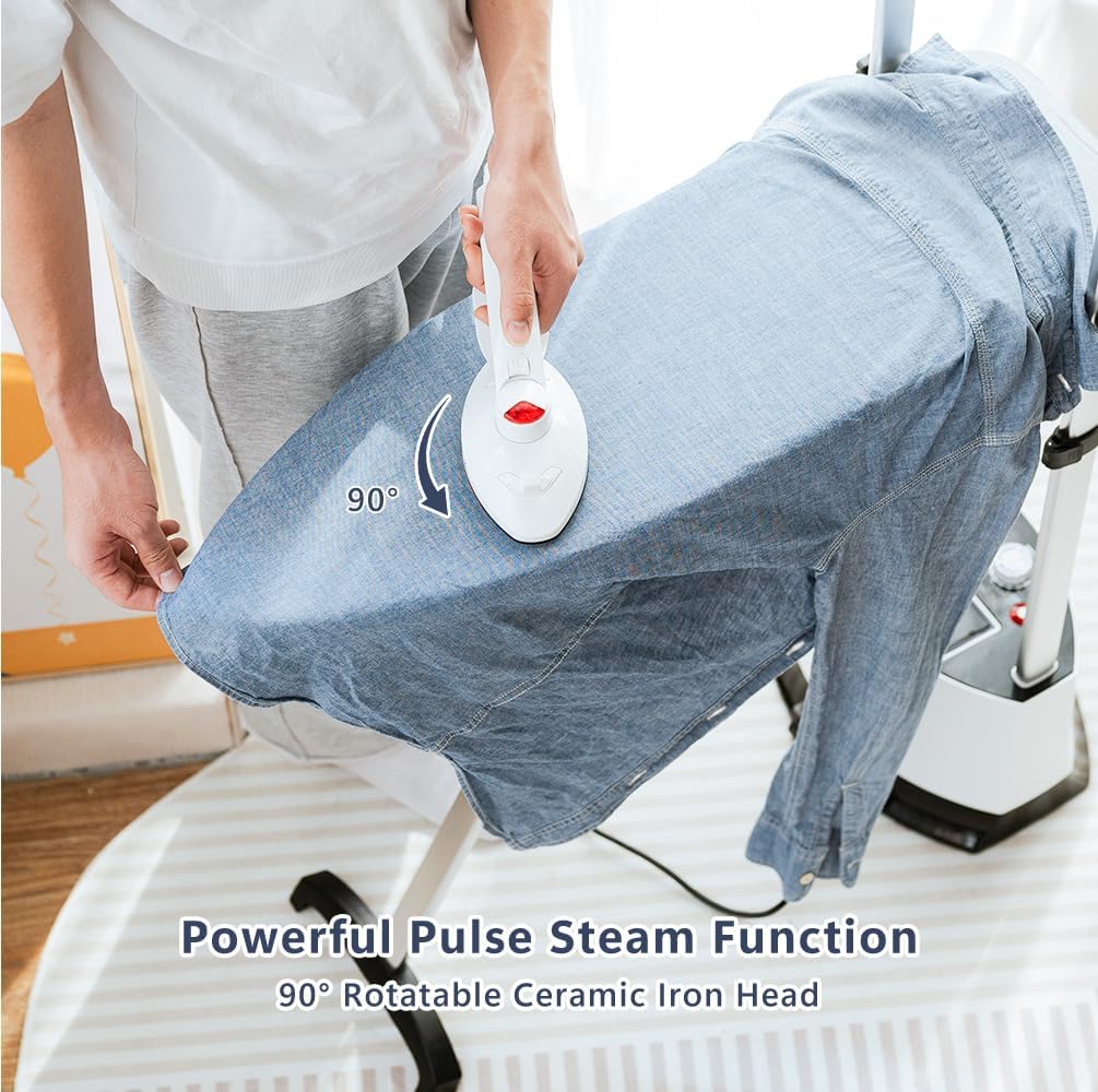 Upright Garment Steamer 1400W 12 Levels 1.6L Tank 95g Steam