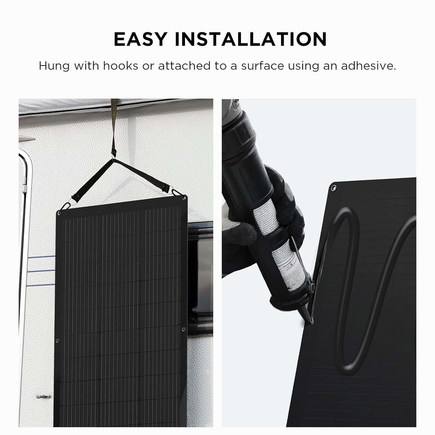 100W Flexible Solar Panel IP68 Lightweight Mono RV Roof Boat