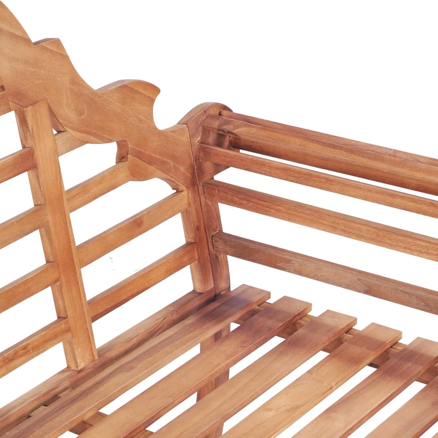 Teak Wood Garden Bench 127cm Outdoor Patio Seat Weatherproof