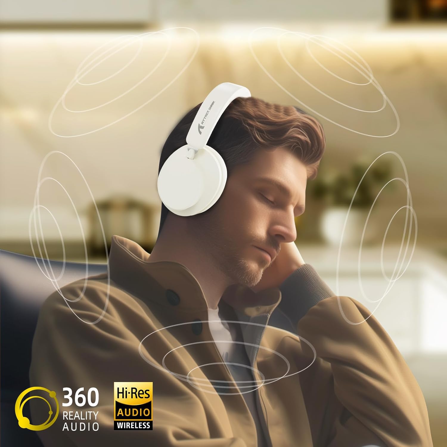 Noise Cancelling Bluetooth Over Ear Headphones Foldable Wireless Mic