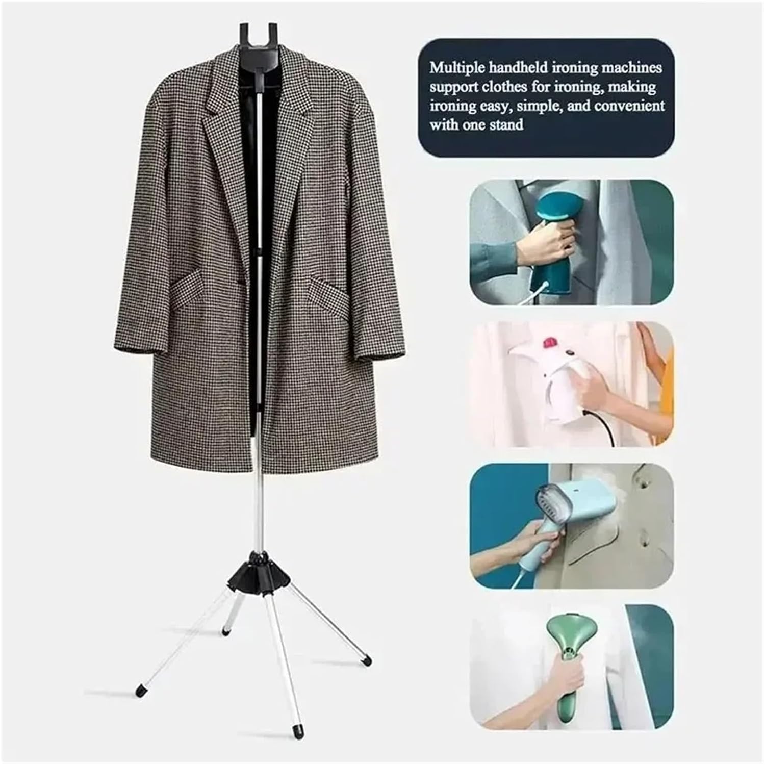 Clothes Steamer Stand Adjustable Garment Rack Foldable Hanger