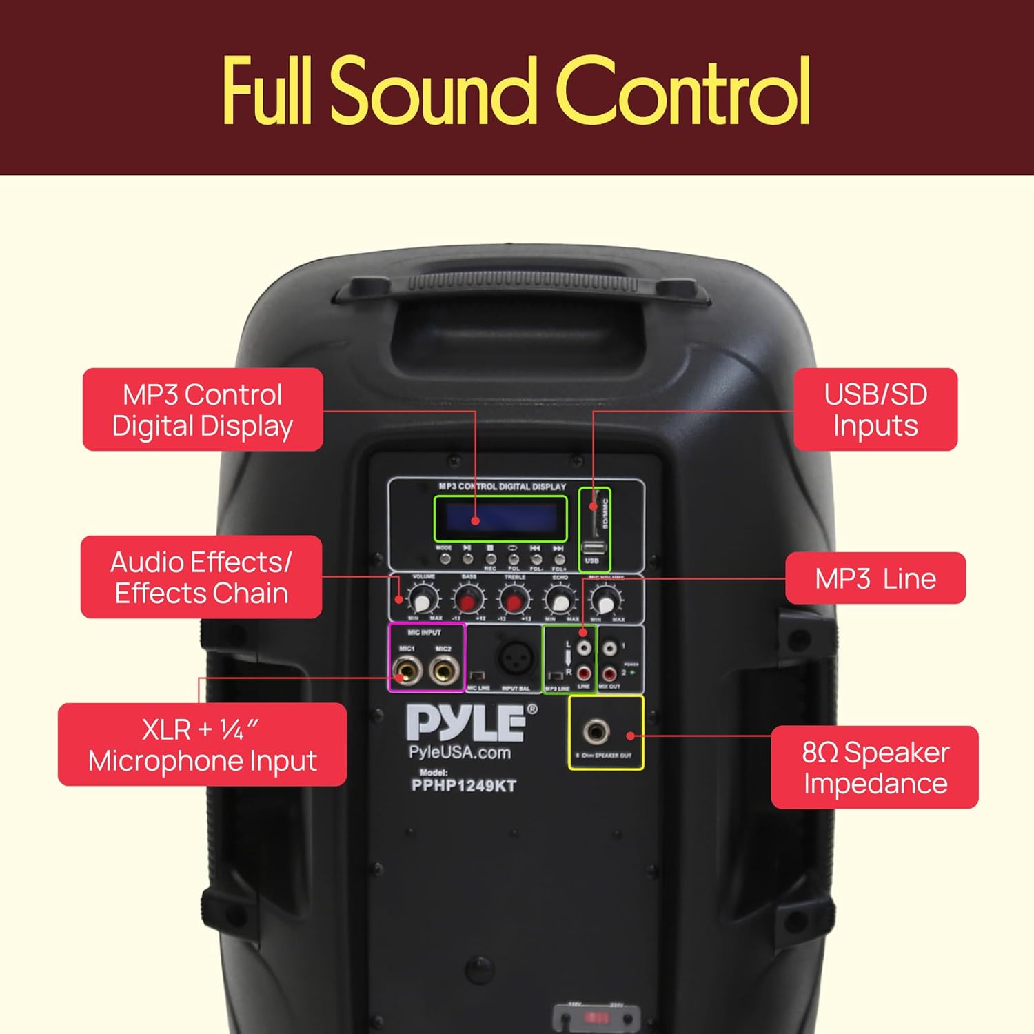 Portable PA Speaker System 1800W Bluetooth Karaoke Mic Stands