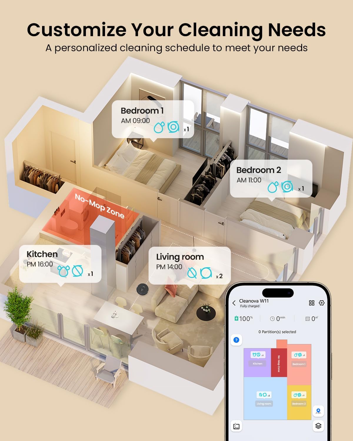 Robot Vacuum Mop 8000Pa Self Empty LiDAR Mapping App Control
