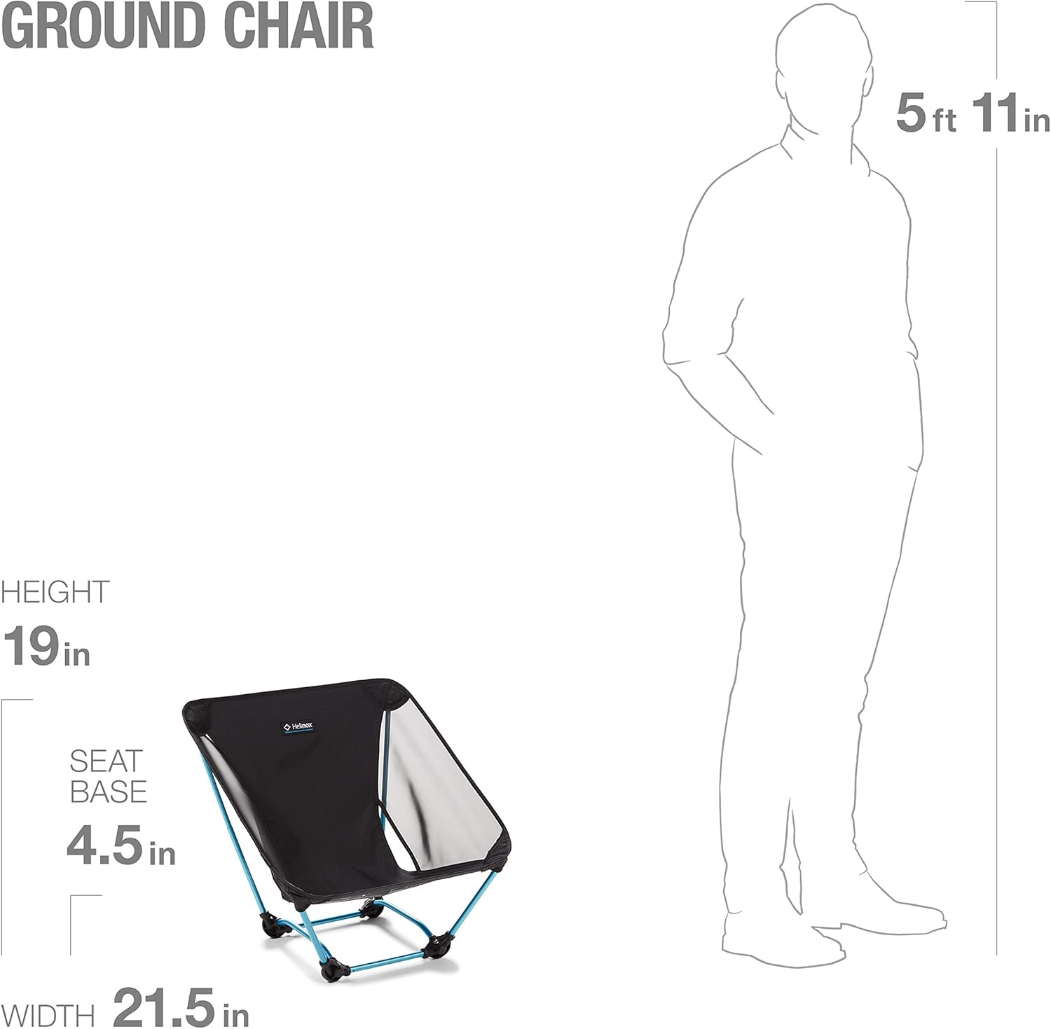 Ultralight Ground Camping Chair Portable Black