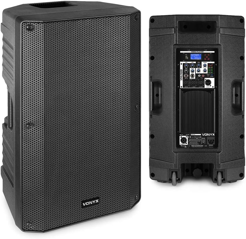 15 Inch DJ Speaker Set 1000W Active PA System Bluetooth USB