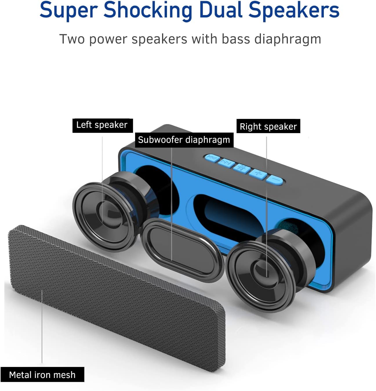 Mini Bluetooth Speaker Portable 3D Stereo Bass TF AUX Travel