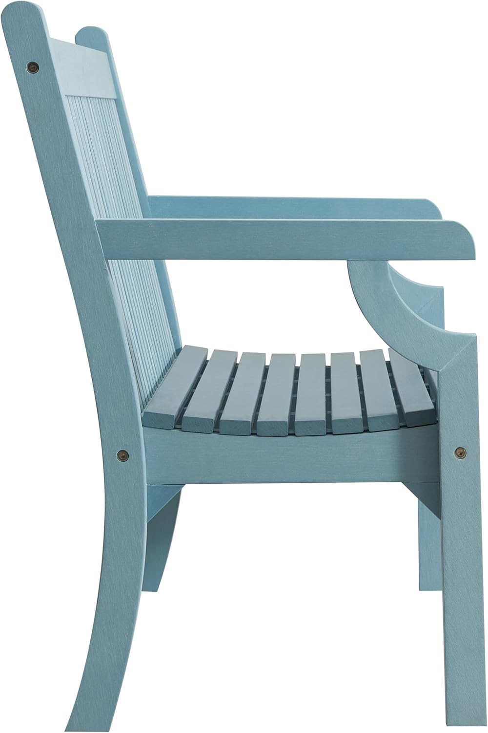 2 Seater Garden Bench Polymer Wood Effect Weatherproof Seat