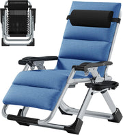 Zero Gravity Recliner Chair Blue 200KG with Side Table