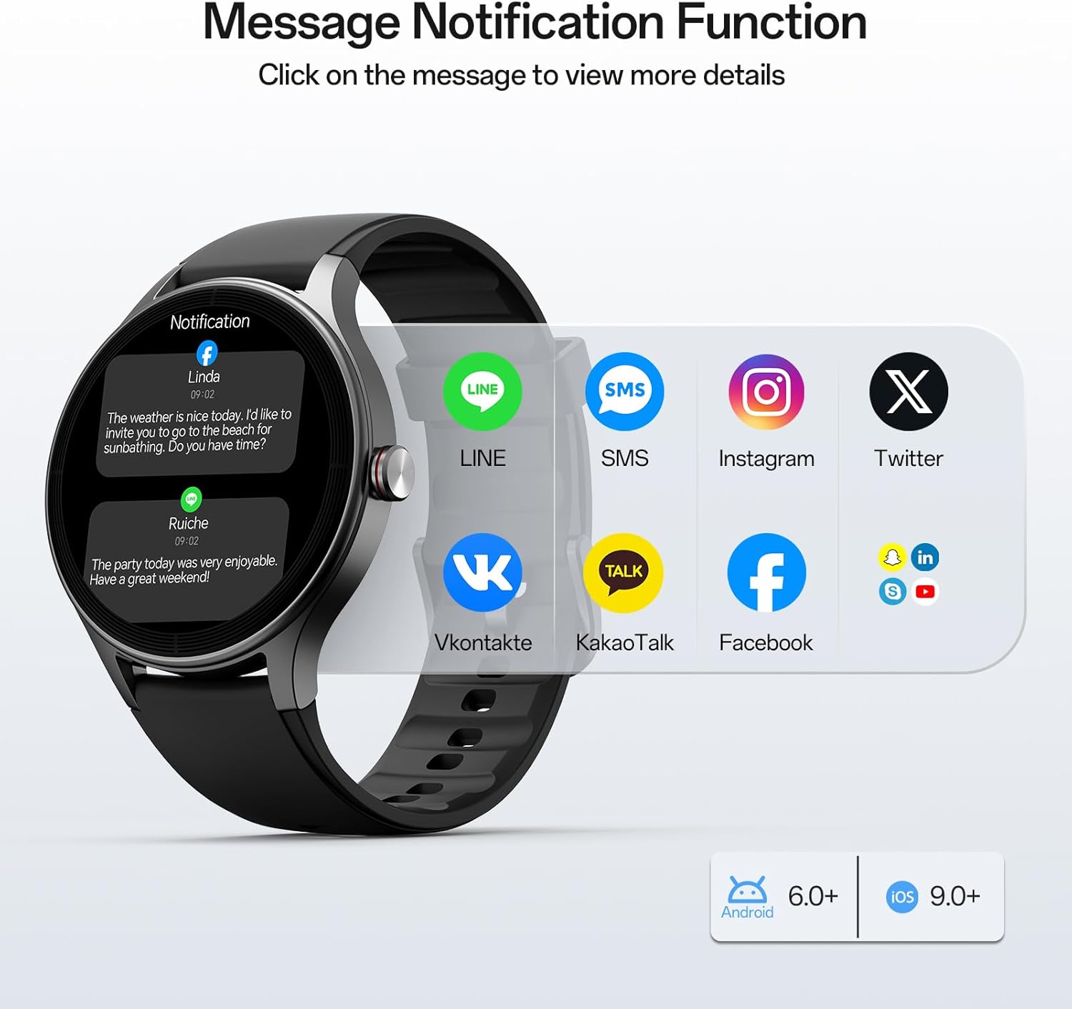 Mens Smart Watch Bluetooth Call Fitness Tracker Black