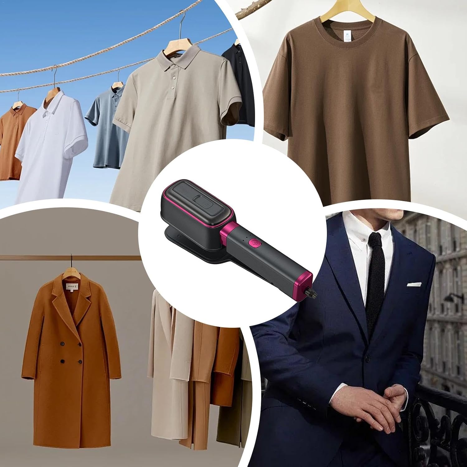 Mini Garment Steamer Foldable Portable Travel Iron 60ml Tank