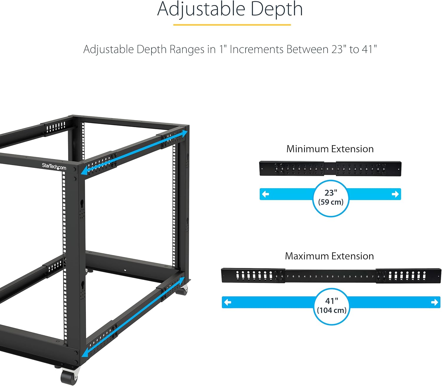 18U Mobile Open Frame Server Rack 4 Post with Wheels