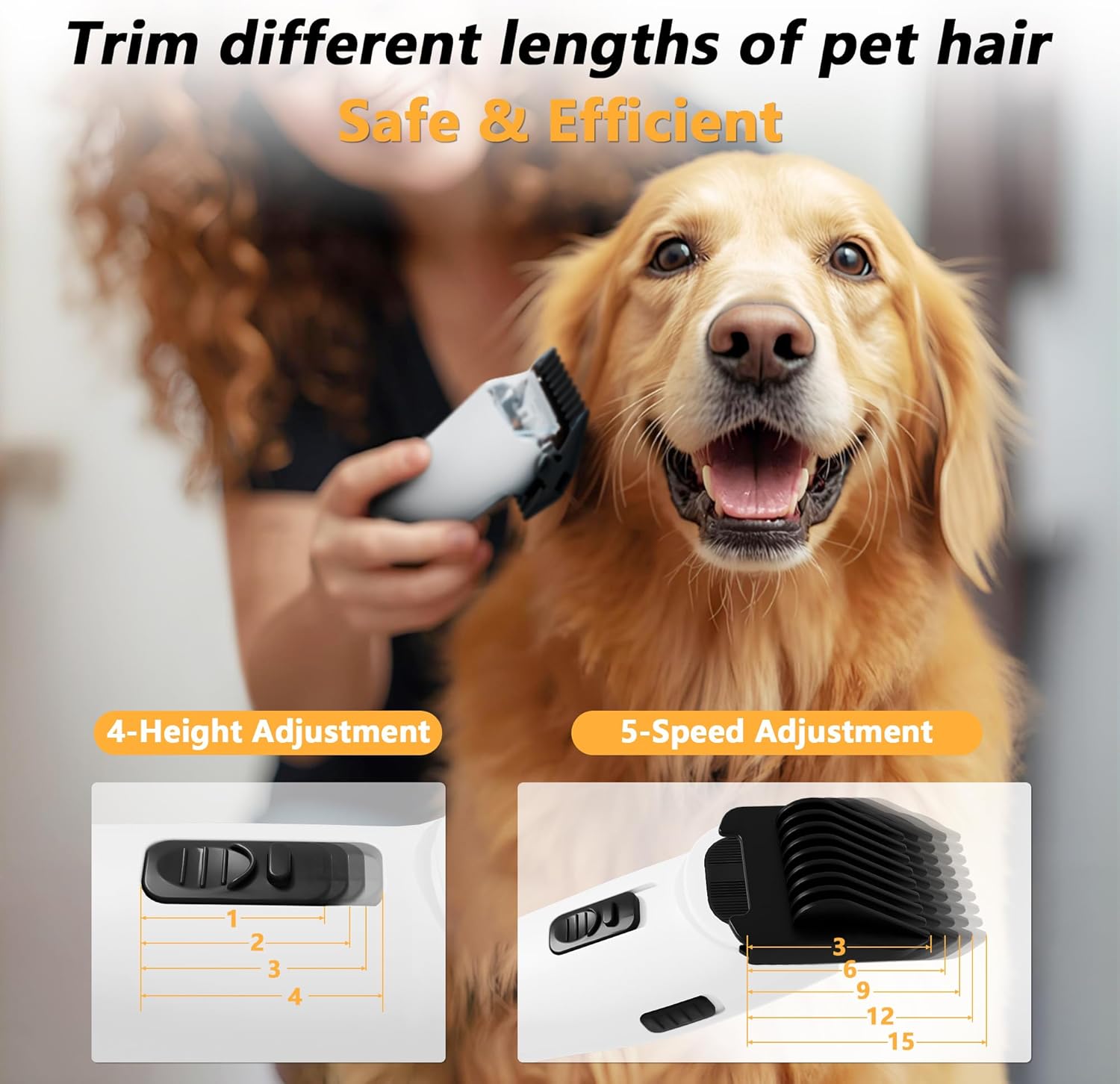 Dog Grooming Vacuum 12000Pa 5 in 1 Low Noise 1.5L Kit