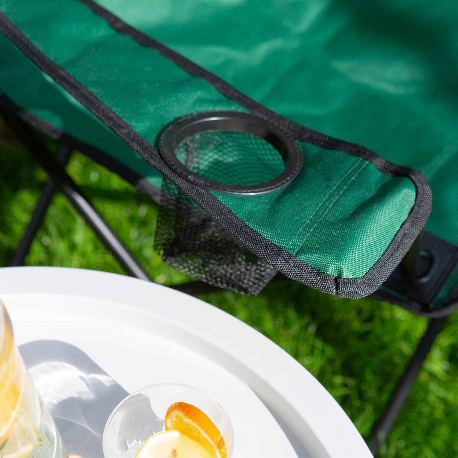 Folding Camping Chairs Pack of 4 Green Canvas Outdoor Seats