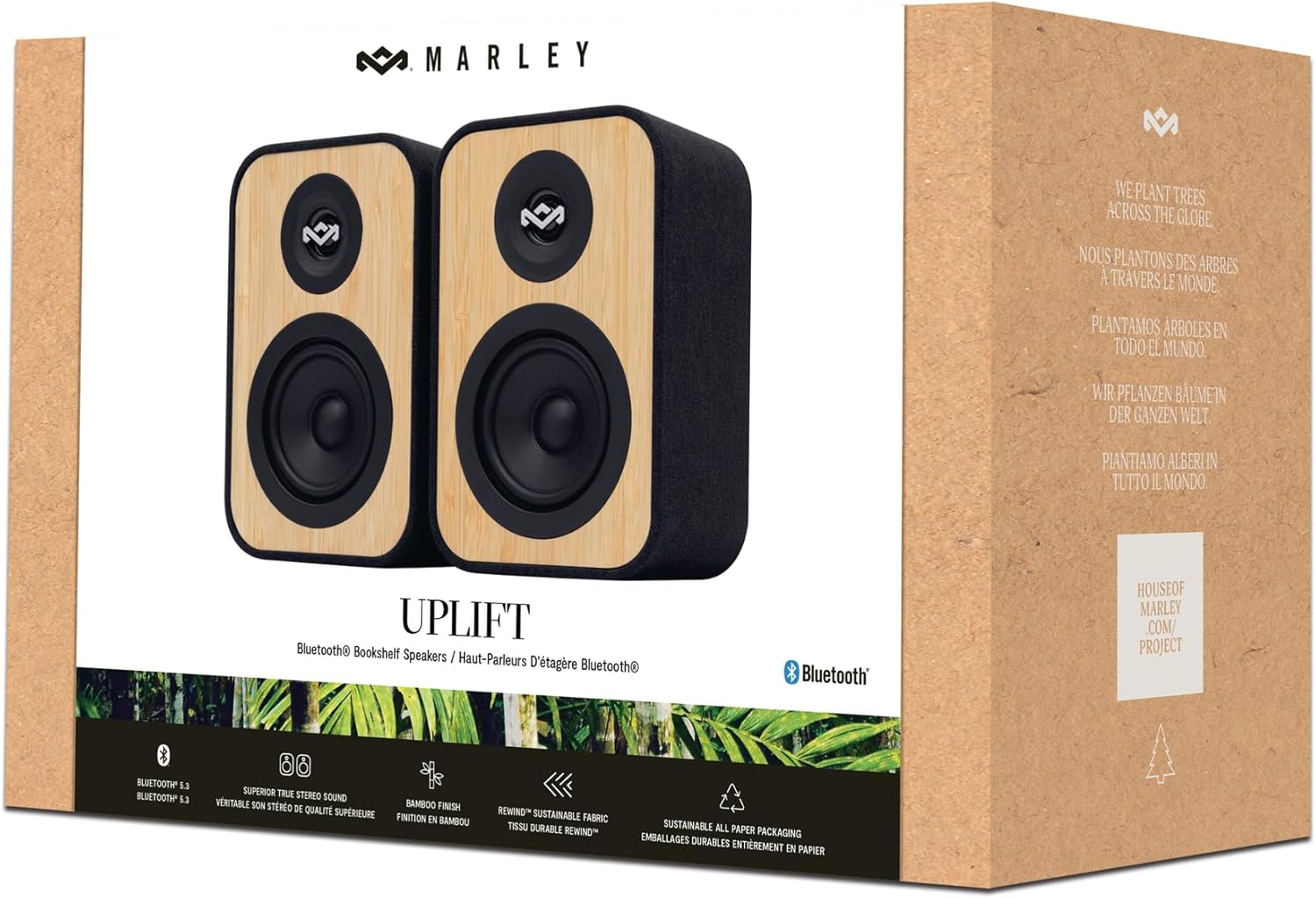 Bookshelf Bluetooth Speakers HiFi Stereo AUX RCA Turntable