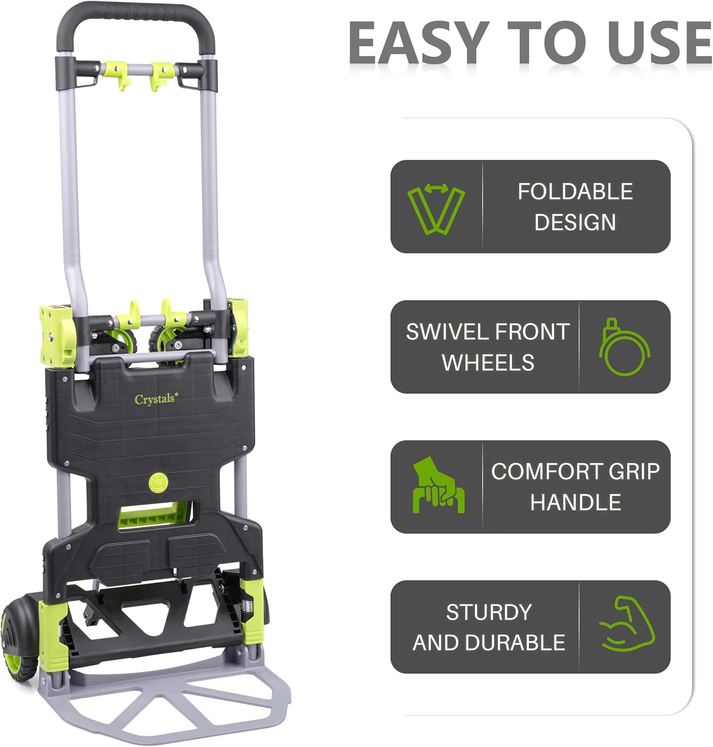 2 In 1 Folding Sack Truck Trolley 120KG Flatbed Cart