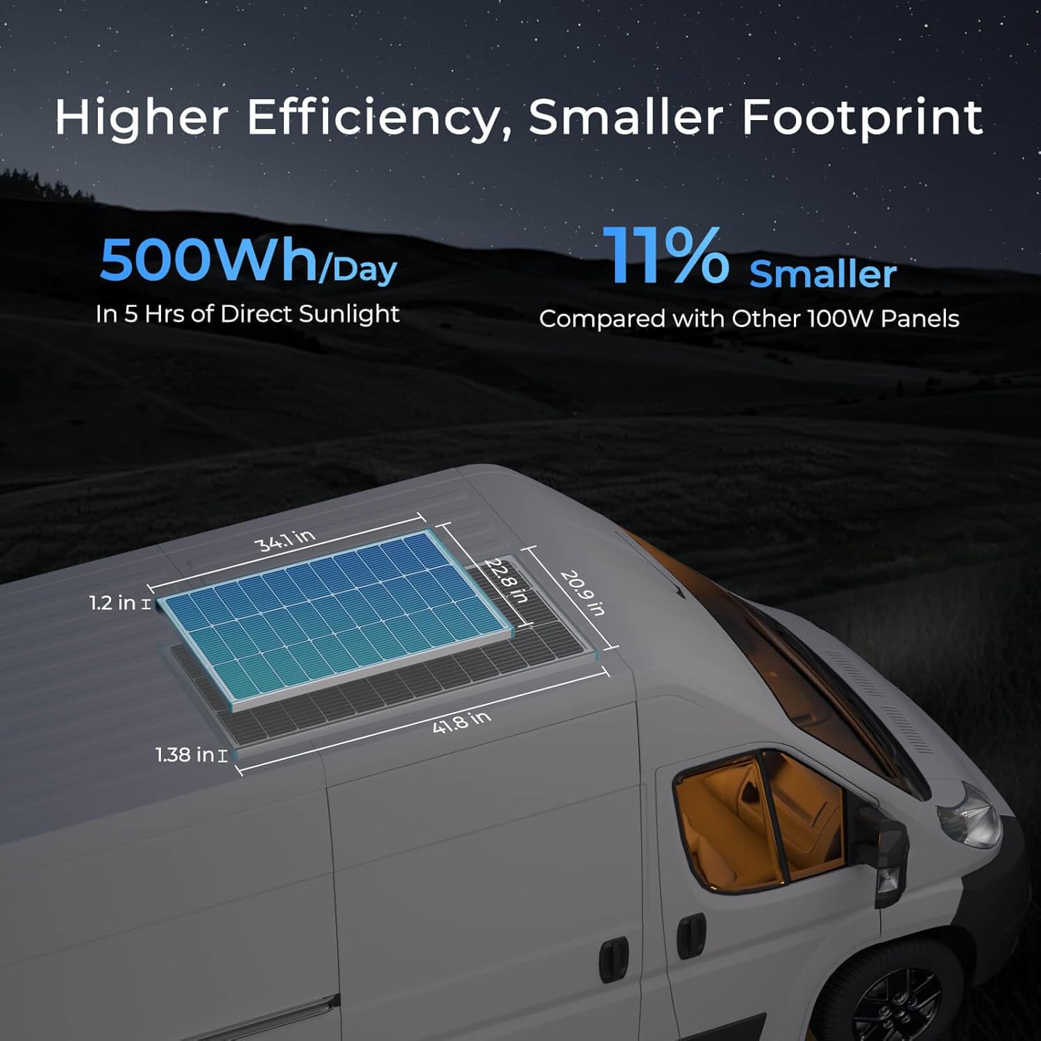 100W 12V N Type Solar Panel 25 High Efficiency Off Grid