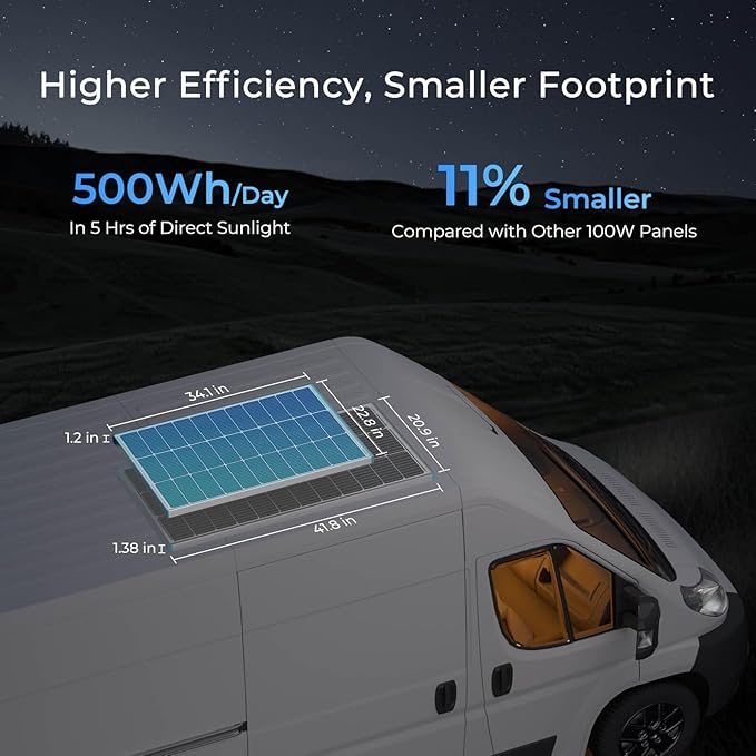 100W N Type Solar Panel 25 Percent High Efficiency Brackets