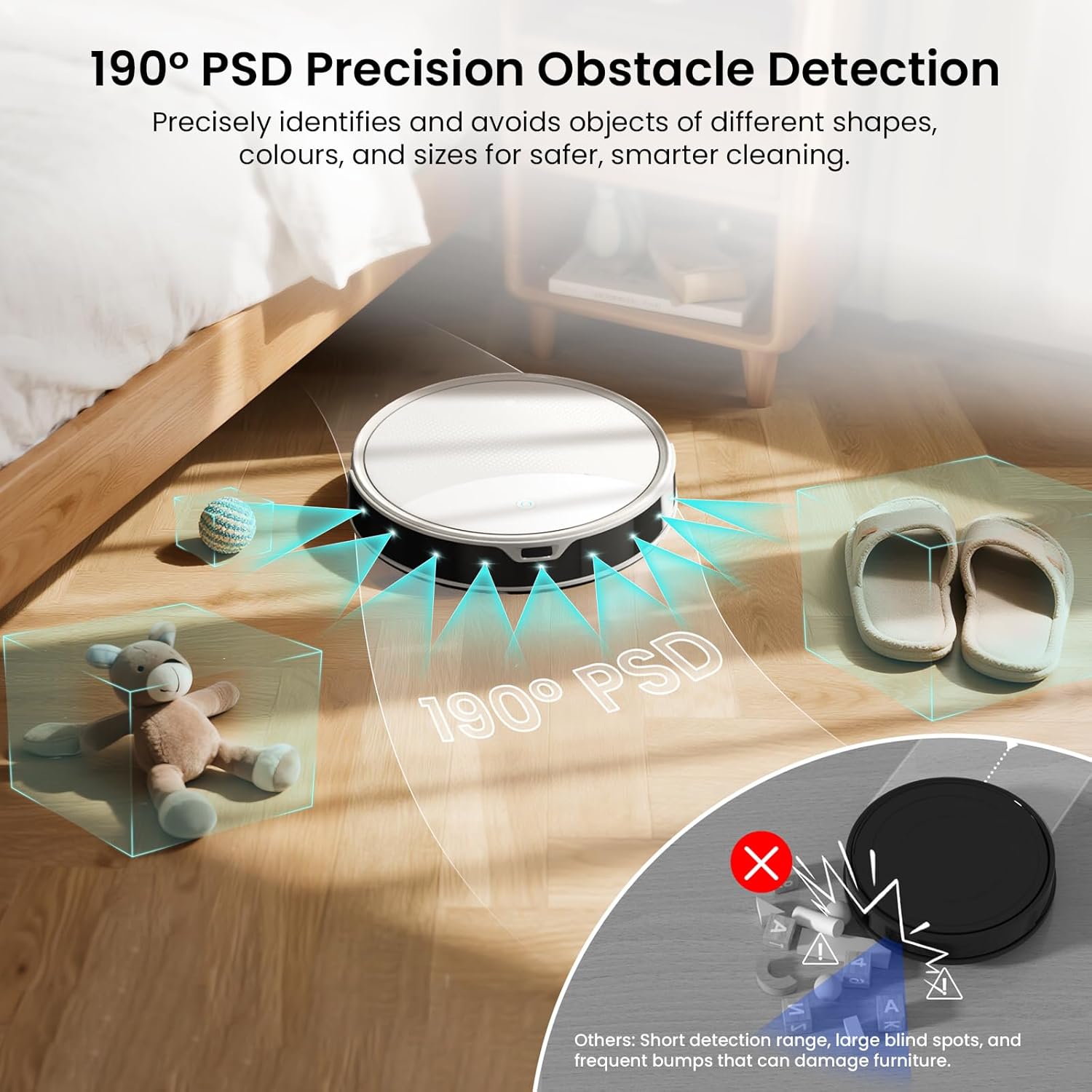 Robot Vacuum Mop 6000Pa Self Empty 75 Day Auto Dust Smart Mapping WiFi