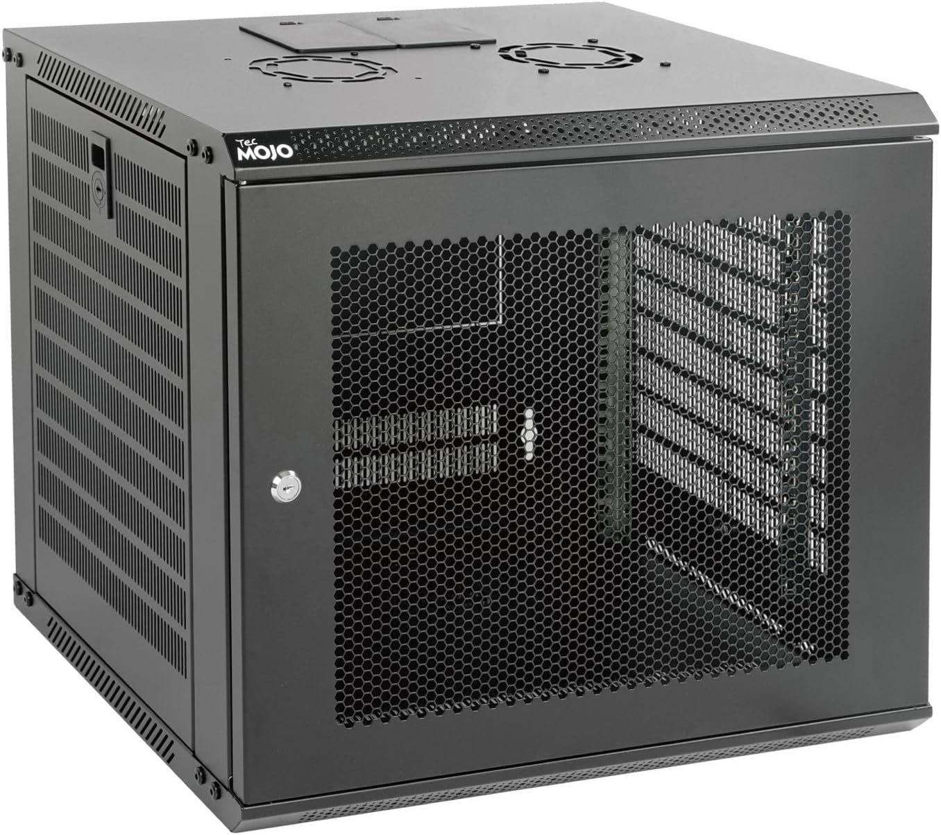 9U Wall Mount Server Cabinet 450mm Mesh Door Black