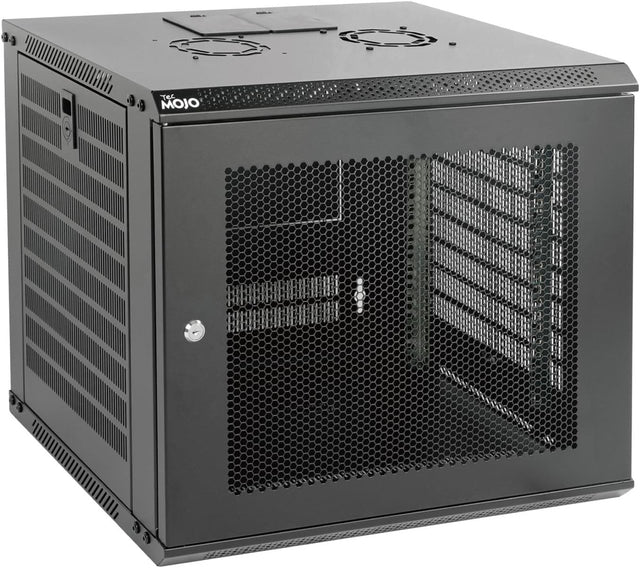 9U Wall Mount Server Cabinet 450mm Mesh Door Black