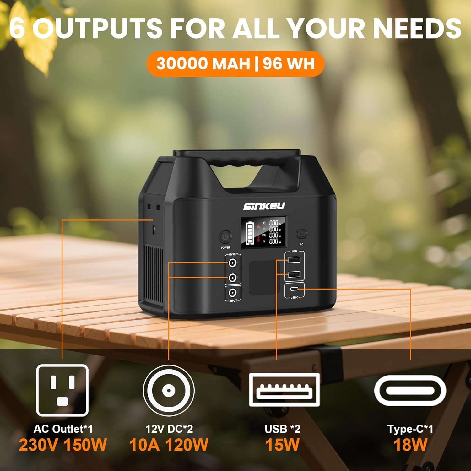 150W Portable Power Station With 40W Solar Panel 96Wh