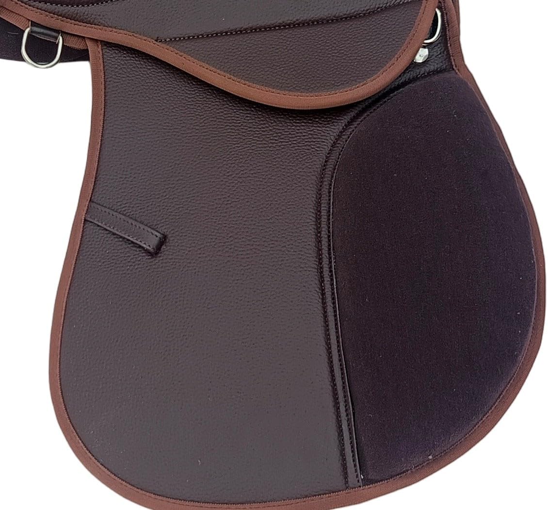 Synthetic GP Horse Saddle 15 Inch Wide Fit Black Brown Suede Seat