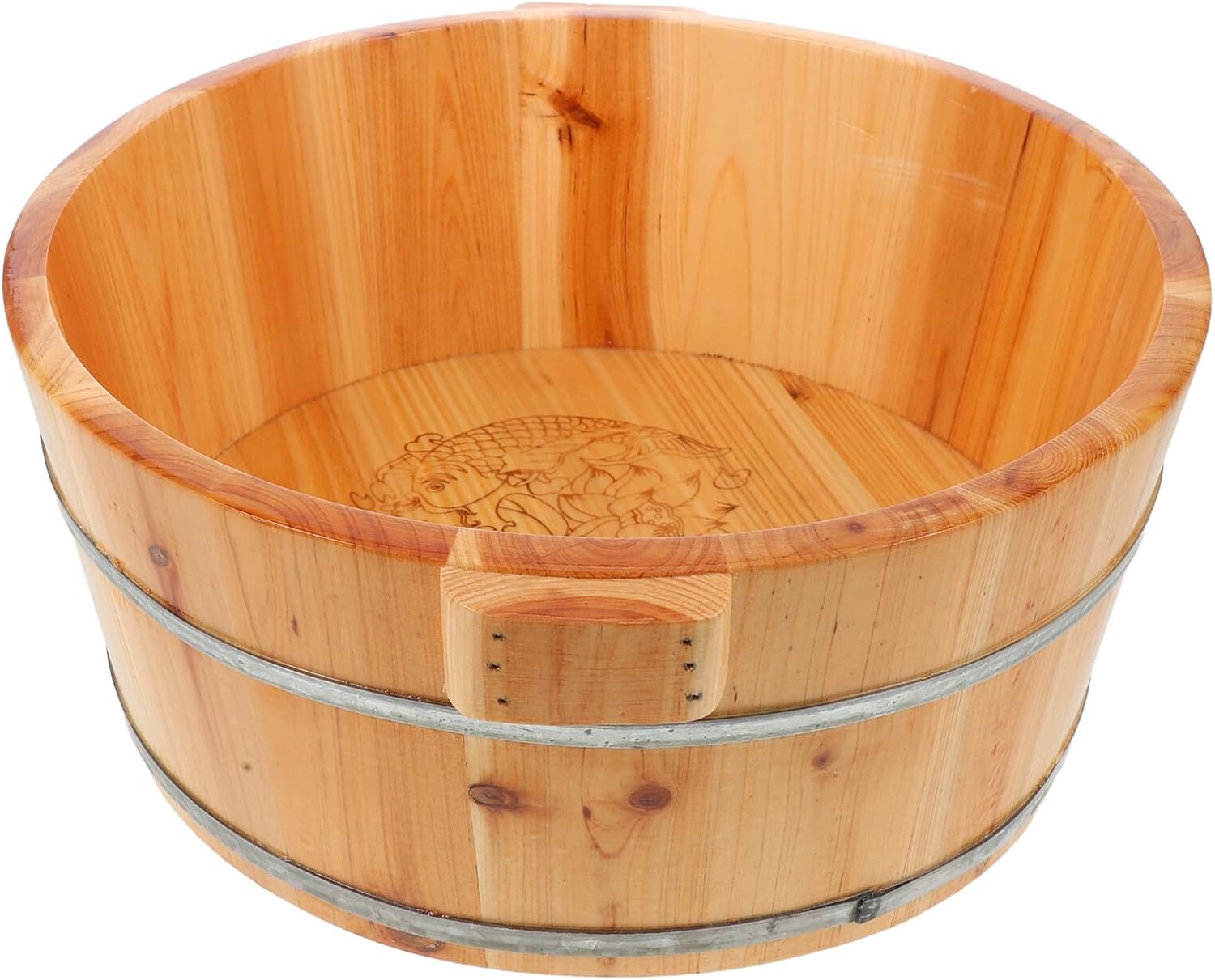 Wooden Foot Bath Basin Spa Pedicure Bucket Natural Wood Soak Tub
