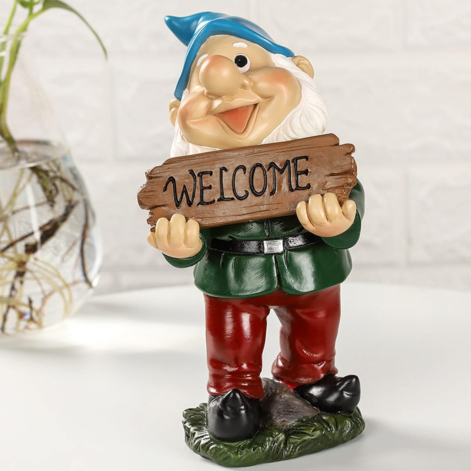 Garden Gnome Statue Resin Waterproof Outdoor Lawn Decor
