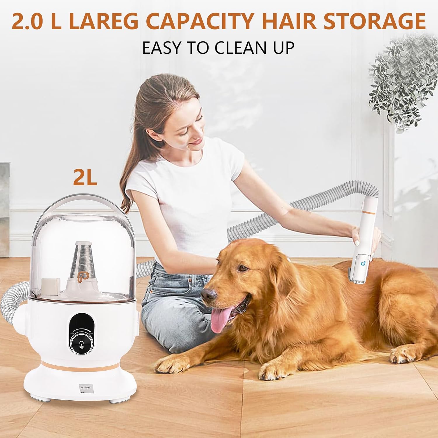 Pet Hair Grooming Vacuum 11KPa 5 in 1 Clipper Kit 2L Low Noise