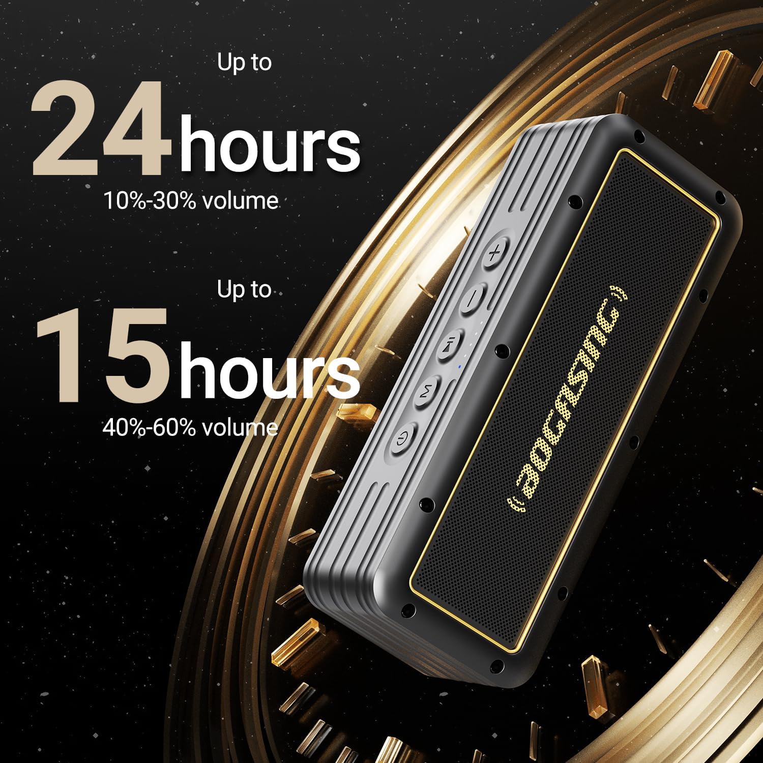 Portable Bluetooth Speaker 50W Deep Bass IPX7 Waterproof 24H Play
