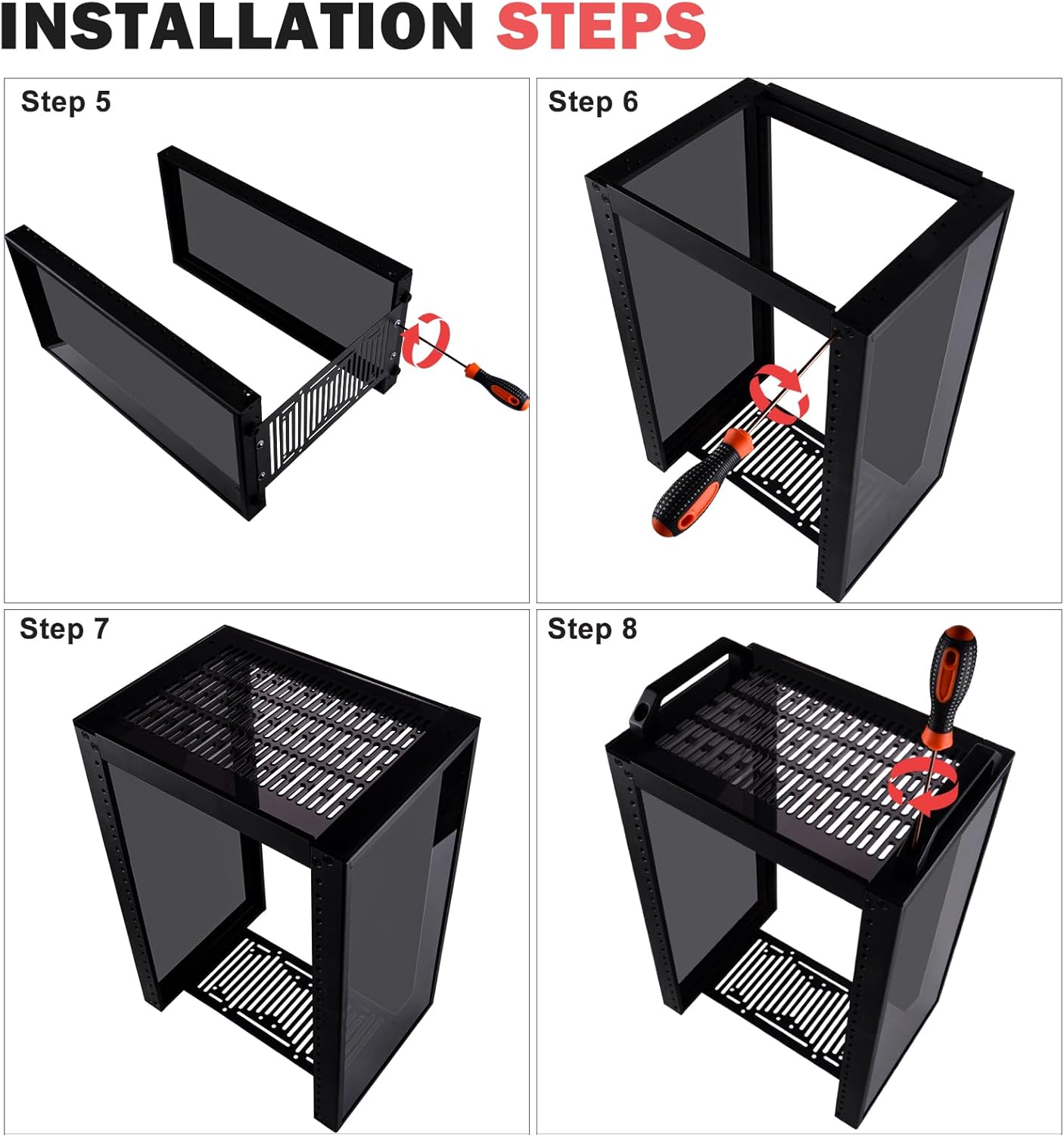 10 Inch 8U Mini Server Rack Cabinet Black