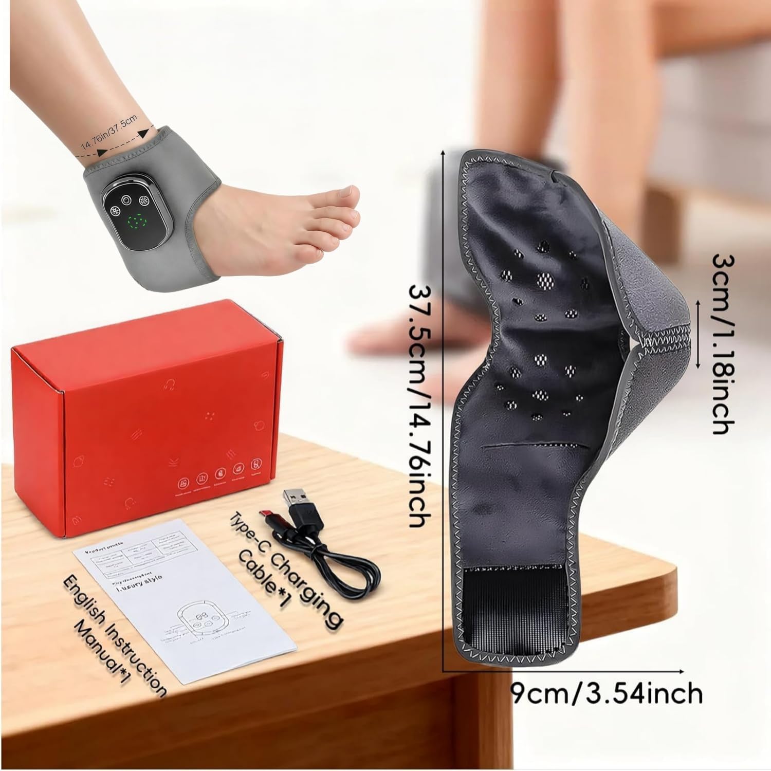 Cordless Foot Massager Heat Compression Neuropathy Pain Relief