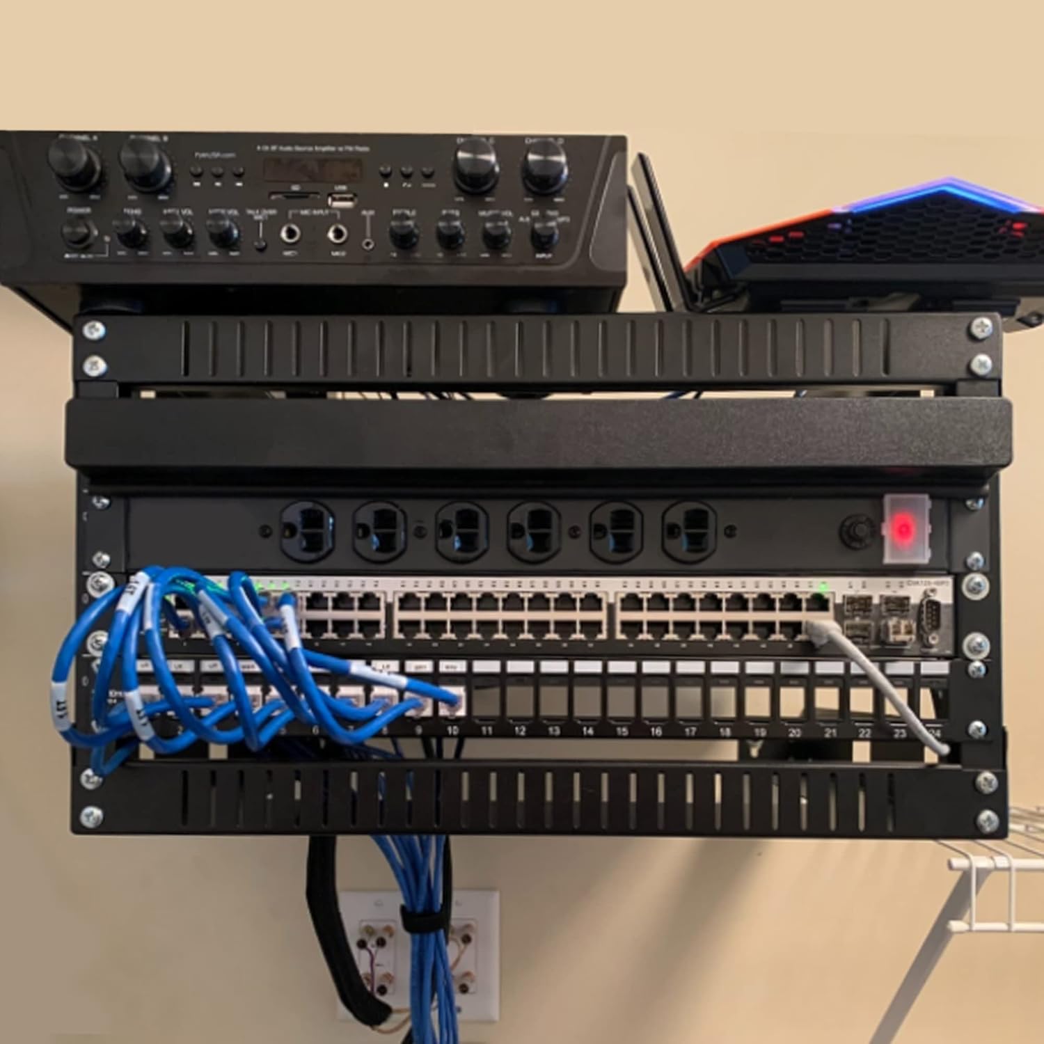 4U Wall Mount Open Frame Network Rack 19 Inch Steel