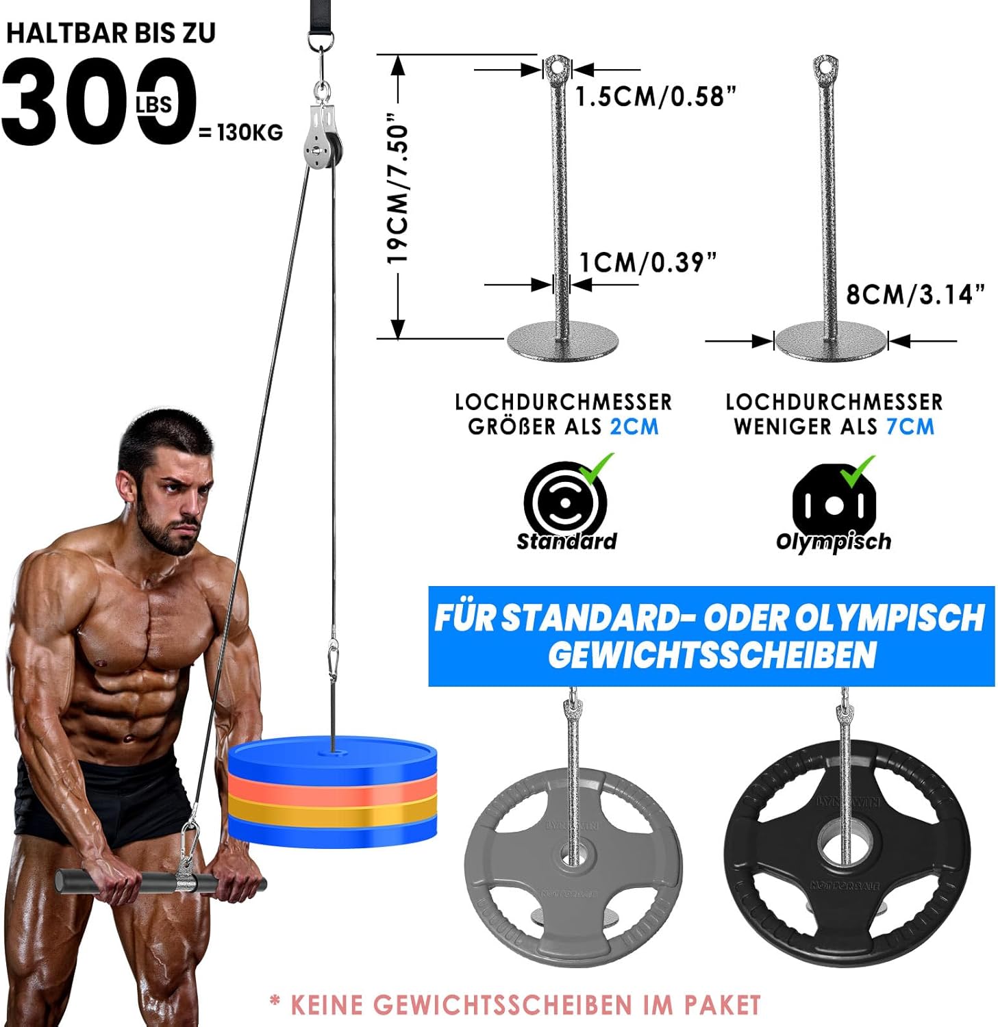 Dual Cable Pulley System Home Gym Lat Pulldown Tricep Bicep