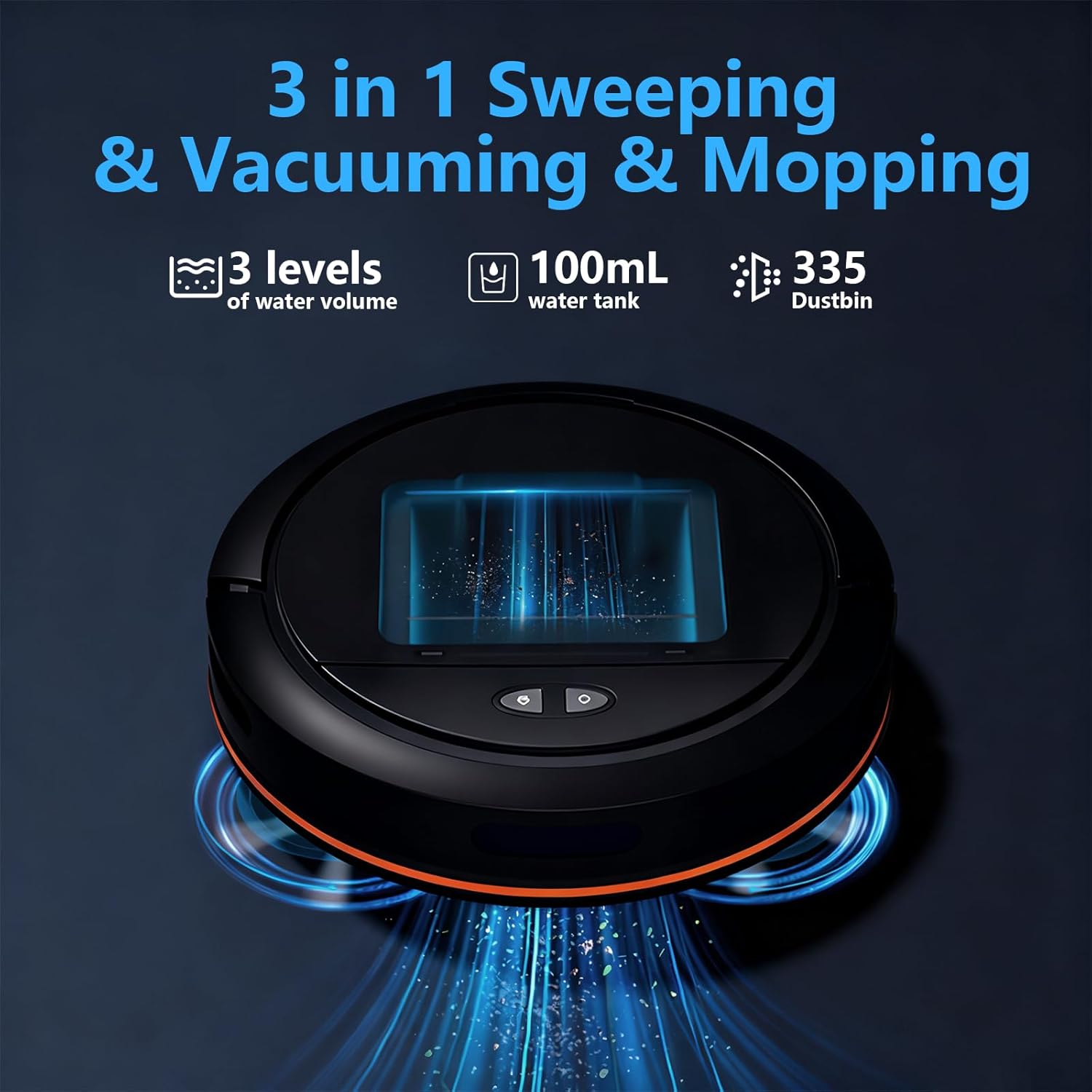 Robot Vacuum Cleaner 4000Pa WiFi App Smart Mapping Mop Auto Recharge